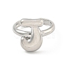Brass Letter Open Cuff Rings for Women RJEW-G313-01J-P-2