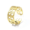 Ion Plating(IP) 304 Stainless Steel Star Open Cuff Ring RJEW-L109-028G-1