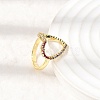Brass Micro Pave Cubic Zirconia Open Cuff Rings RJEW-P186-04G-3