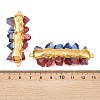 Electroplated Two Tone Natural Quartz Crystal Nuggets Beaded Connector Charms KK-H516-18G-02-3