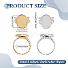 20Pcs 2 Colors 304 Stainless Steel Open Cuff Ring Settings STAS-ME0003-05-2
