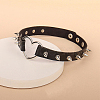 Adjustable Adjustable Gothic PU Leather Alloy Spike Rivet Heart Choker Necklaces for Women NJEW-WH20816-006P-B-4
