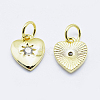 Brass Micro Pave Clear Cubic Zirconia Charms ZIRC-J040-09G-NR-2
