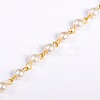 Handmade Round Glass Pearl Beads Chains for Necklaces Bracelets Making AJEW-JB00036-02-1