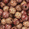 Printed Natural Wood Beads WOOD-TA0001-15-3