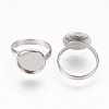 Tarnish Resistant Adjustable 304 Stainless Steel Finger Rings Components STAS-E144-026-12mm-2