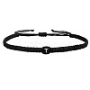 Adjustable Handmade Woven Waxed Polyester Cord Braided Bracelets with Acrylic Letter Beads OI4298-20-1