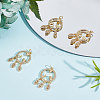 Rack Plating Brass Micro Pave Clear Cubic Zirconia Pendants ZIRC-BBC0001-23-4