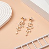 Shell Pearl Beaded Tassel Chandelier Earrings EJEW-TA00218-4