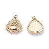 Brass Micro Pave Cubic Zirconia Pendants X-ZIRC-G156-02G-2