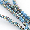 Electroplate Glass Faceted Rondelle Bead Strands EGLA-Q054-8mm-07-1