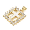 Religion Cross Brass Micro Pave Clear Cubic Zirconia Pendants CU-CBA83A6-03G-G02-2