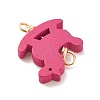 Spray Painted Wood Connector Charms PALLOY-JF01427-02-4