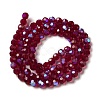 Electroplate Transparent Glass Beads Strands EGLA-A035-T6mm-L02-2