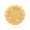 Adjustable Flower Alloy & Iron Bezel Cup Ring Base with Rotatable Tray MAK-T012-06G-2