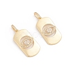 Brass Micro Pave Cubic Zirconia Pendants X-ZIRC-G165-11G-1