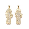 Religion Brass Micro Pave Clear Cubic Zirconia Pendants KK-N287-46F-G-1