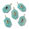Natural Amazonite Faceted Pendants G-F819-01G-05-1