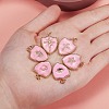 6Pcs 6 Styles Real 18K Gold Plated Brass Micro Pave Clear Cubic Zirconia Enamel Pendants ZIRC-SZ0001-36A-3