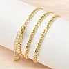 3MM Brass Curb Chain Necklaces LS-NJEW-P339-03G-1