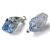 Rough Raw Electroplate Natural Crystal Quartz Pendants G-S282-15E-3