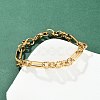 304 Stainless Steel Figaro Chain Bracelets for Women LS-BJEW-Z143-06G-1