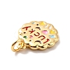 Rack Plating Brass Micro Pave Cubic Zirconia Pendants KK-M230-36G-4