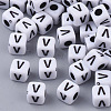 White Opaque Acrylic Beads MACR-R869-02V-1
