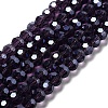 Electroplate Transparent Glass Beads Strands EGLA-A035-T8mm-A15-1