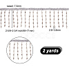 2 Yards Polyester with Plastic Beads Tassel Ribbons OCOR-DR0001-01-2
