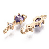 Brass Micro Pave Cubic Zirconia Links Connectors KK-R111-007-A04-2