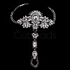 Fashion Alloy & Acrylic Rhinestone Flower Toe Ring Anklets for Beach Party WGAEED0-01-1