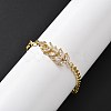 Brass Micro Pave Clear Cubic Zirconia Link Bracelets BJEW-U020-10G-2