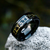 316L Surgical Stainless Steel  Words Finger Rings FIND-PW0020-12B-EB-1