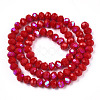 Electroplate Opaque Solid Color Glass Beads Strands EGLA-A034-P2mm-L21-3