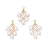 Natural Cultured Freshwater Pearl Rice Beaded Grape Pendants PALLOY-TA00337-1