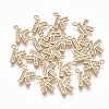Brass Cubic Zirconia Charms KK-S348-330K-1