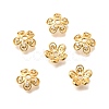 Brass Micro Pave Clear Cubic Zirconia Bead Caps KK-G600-03G-1