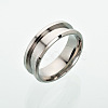 Non-Tarnish 201 Stainless Steel Grooved Finger Ring Settings MAK-I017-01A-S-1