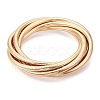 Iron Round Snake Chains Bangle BJEW-T022-01G-1