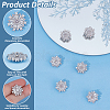 6PCS Brass Micro Pave Clear Cubic Zirconia Buttons KK-FG0001-26C-4