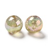 UV Plating Transparent Rainbow Iridescent Acrylic Beads OACR-D010-01C-3