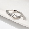 S925 Sterling Silver Adjustable Letter Rings for Women RJEW-M068-01P-U-5