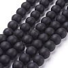 Synthetic Black Stone Beads Strands X-G508-2-1