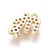 Golden Plated Brass Micro Pave Cubic Zirconia Charms ZIRC-L075-51A-2
