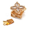 Brass Micro Pave Clear Cubic Zirconia Box Clasps KK-U037-31G-01-2