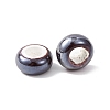 Electroplate Handmade Porcelain European Beads PORC-K010-07-3