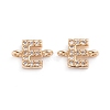 Brass Micro Pave Cubic Zirconia Letter Links ZIRC-I042-16G-E-1