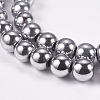 Electroplate Non-magnetic Synthetic Hematite Beads Strands G-J169A-8mm-02-3