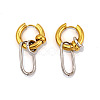Two Tone 304 Stainless Steel Hoop Earrings WG32BA0-02-2